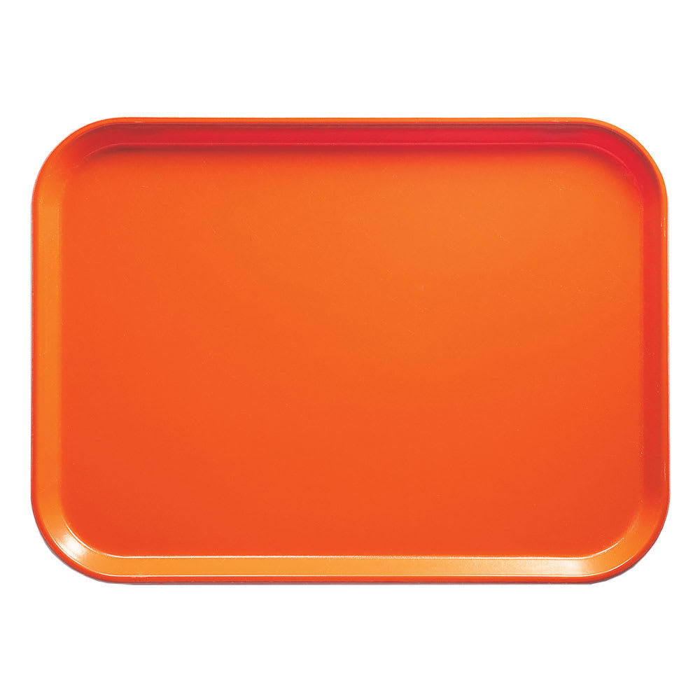 144-2025220 Fiberglass Camtray® Cafeteria Tray - 25 1/2"L x 20 3/4"W, Citrus Orange
