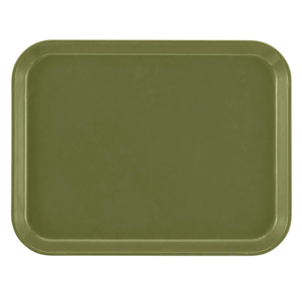 144-1014428 Fiberglass Camtray® Cafeteria Tray - 13 3/4"L x 10 5/8" W, Olive Green