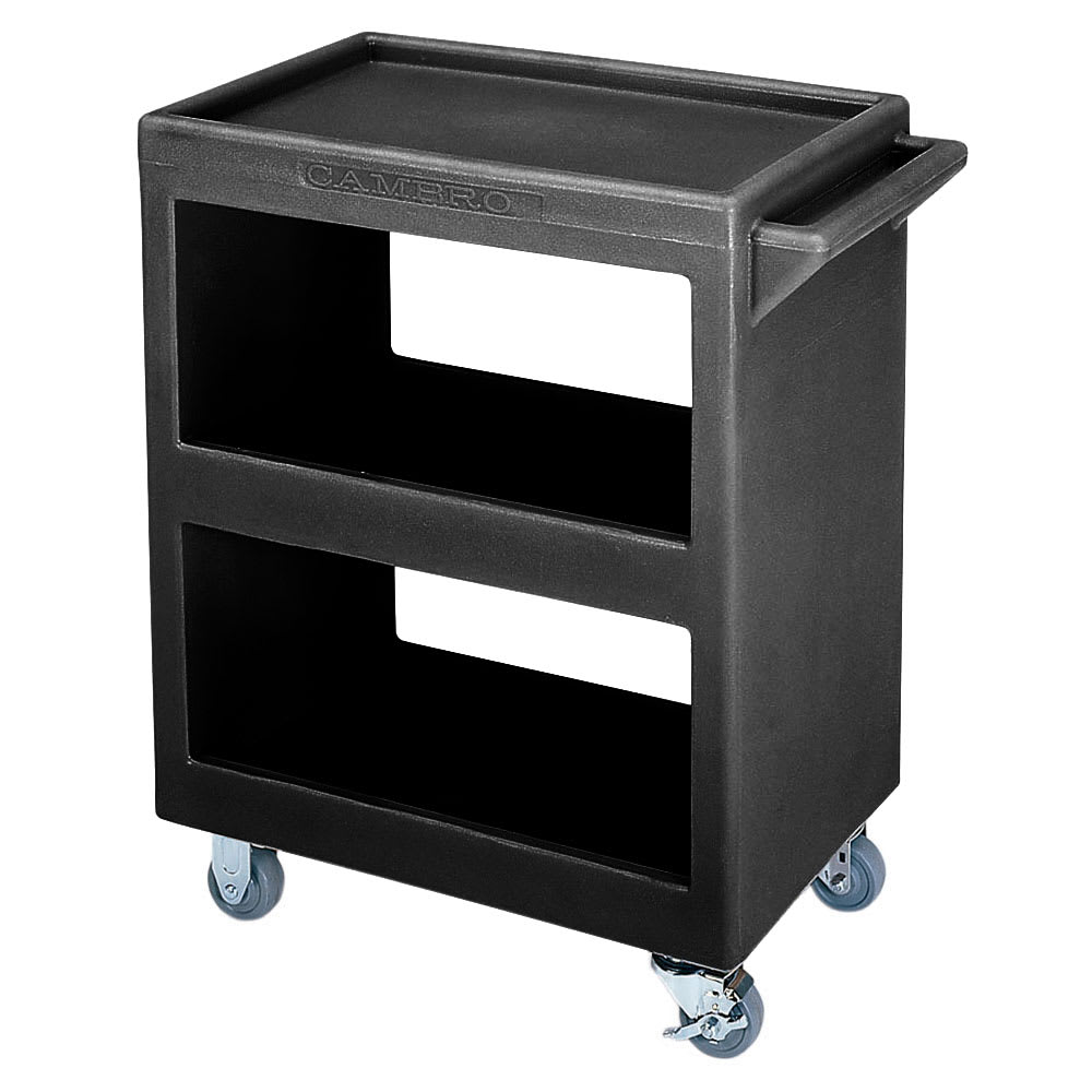 144-BC2254S110 3 Level Polymer Utility Cart w/ 350 lb Capacity, Raised Ledges