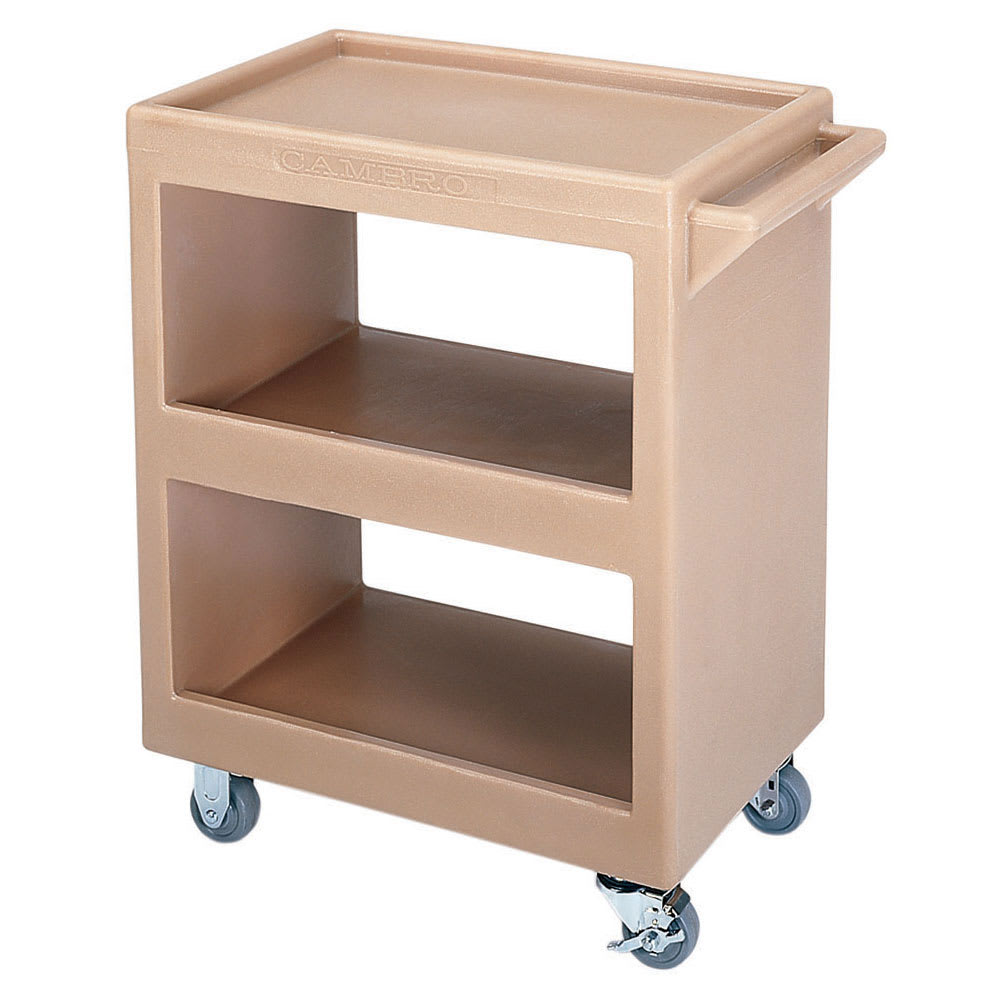 144-BC2254S157 3 Level Polymer Utility Cart w/ 350 lb Capacity, Raised Ledges