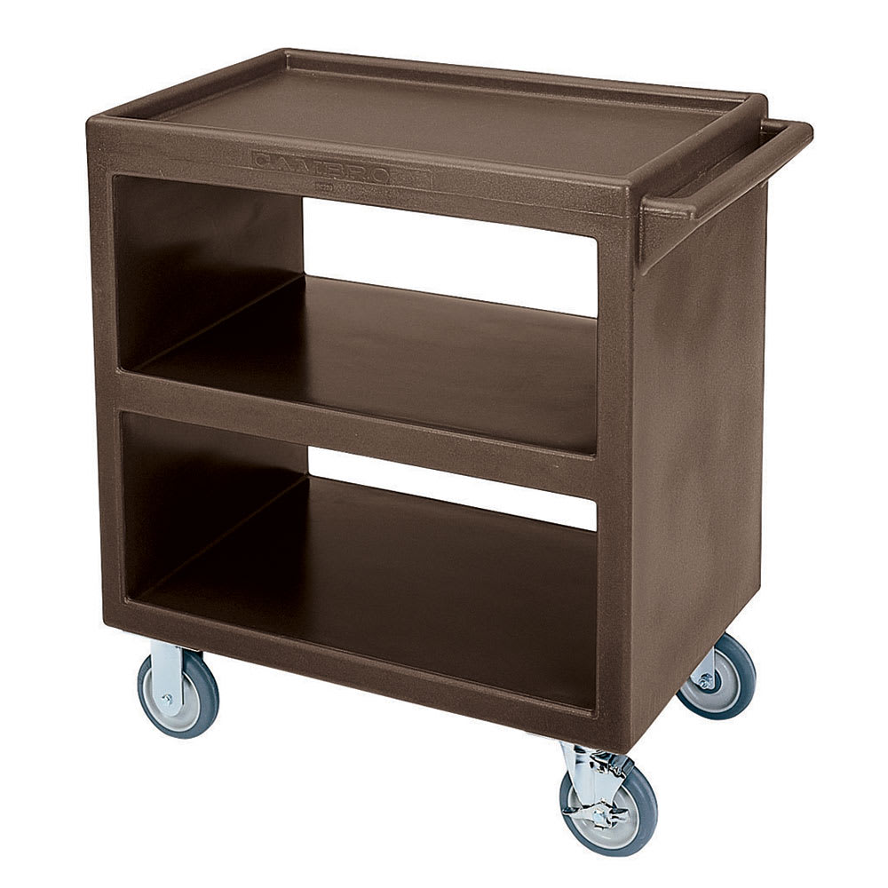 144-BC230131 3 Level Polymer Utility Cart w/ 500 lb Capacity, Raised Ledges
