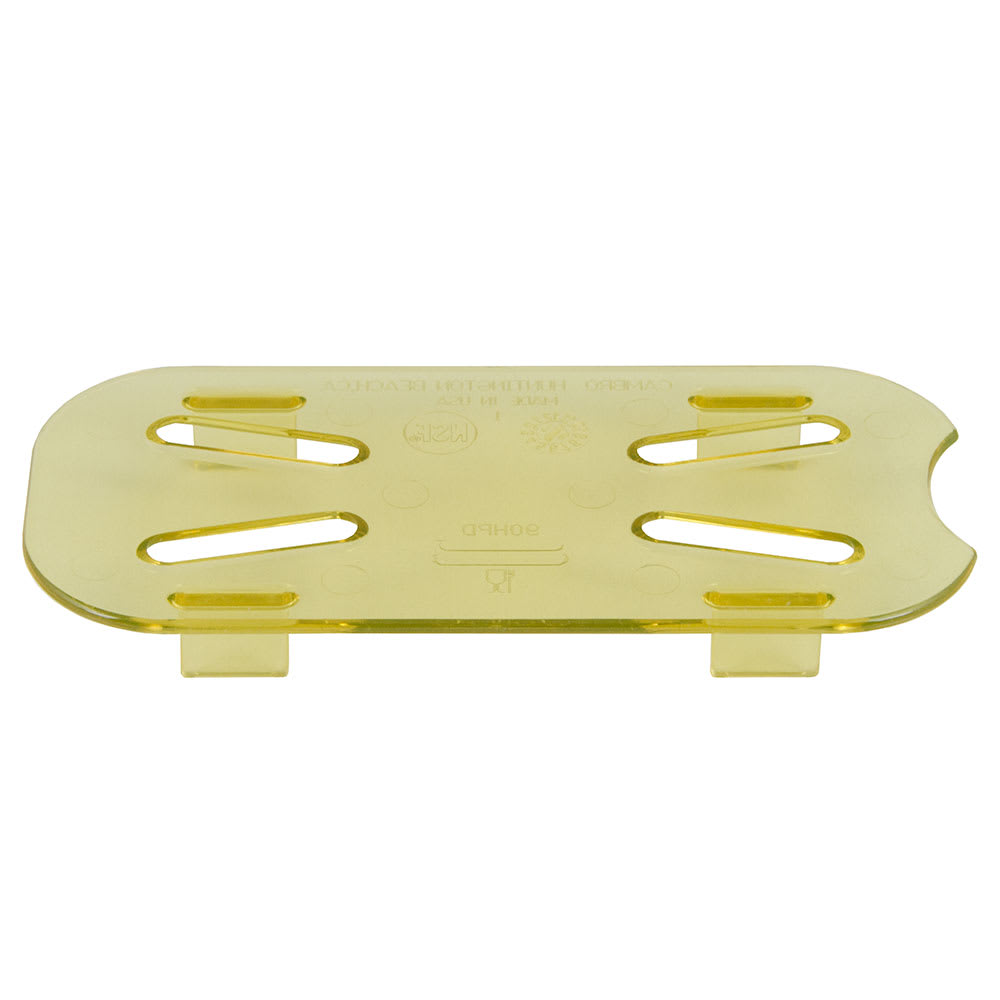 144-90HPD150 H-Pan Food Pan Drain Shelf - 1/9 Size, Non-Stick, Amber