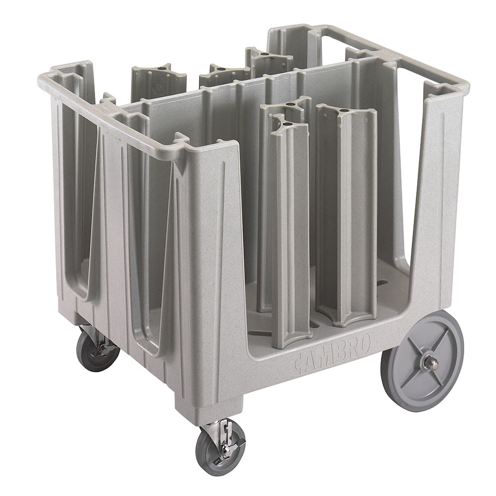 144-ADCS480 37 7/8" Mobile Dish Caddy w/ (6) Columns - Plastic, Speckled Gray