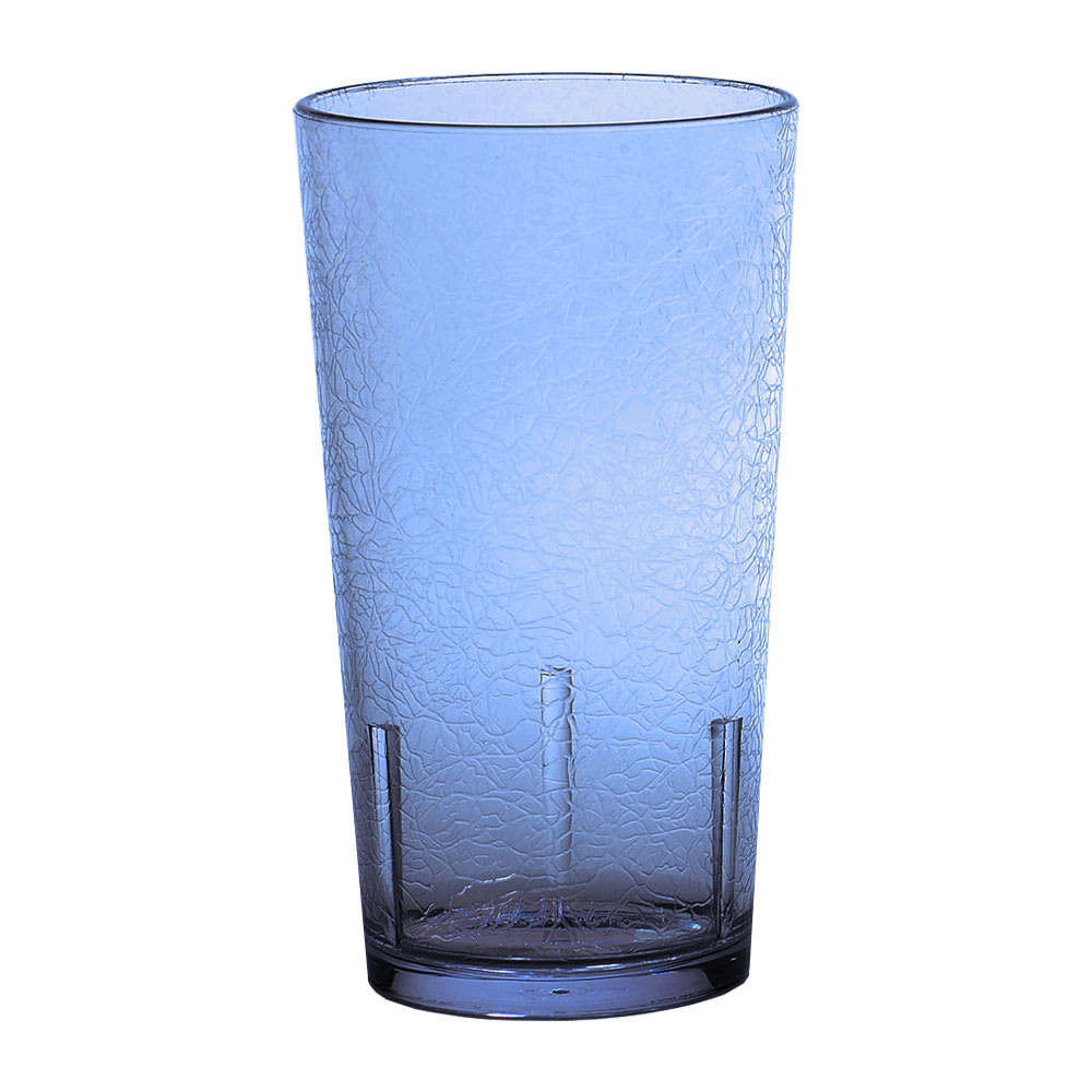 144-D14608 14 oz Sapphire Blue Crackled Plastic Tumbler