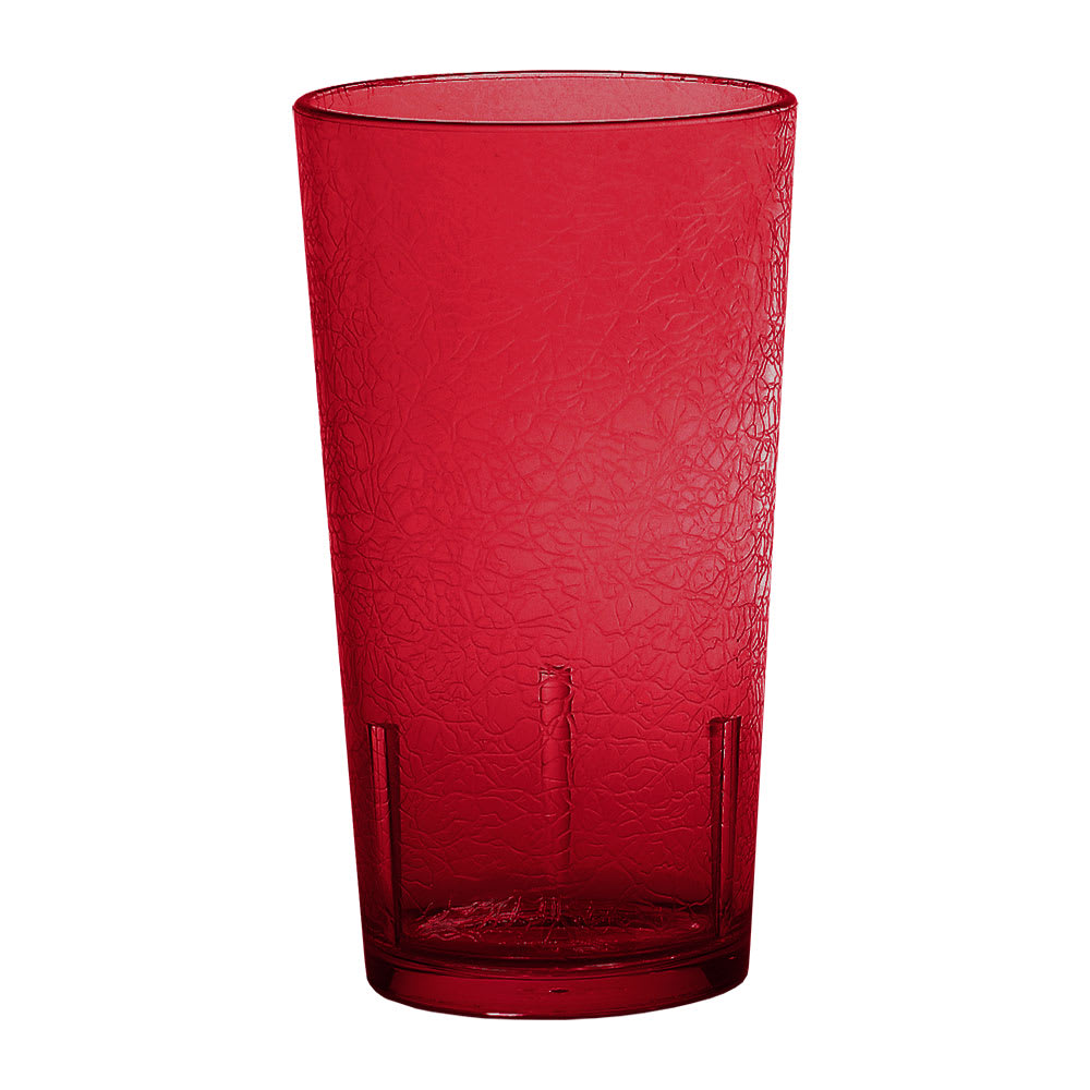 144-D14156 14 oz Ruby Red Crackled Plastic Tumbler