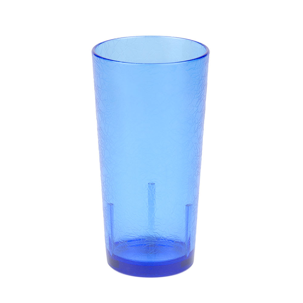 144-D16608 16 oz Sapphire Blue Crackled Plastic Tumbler