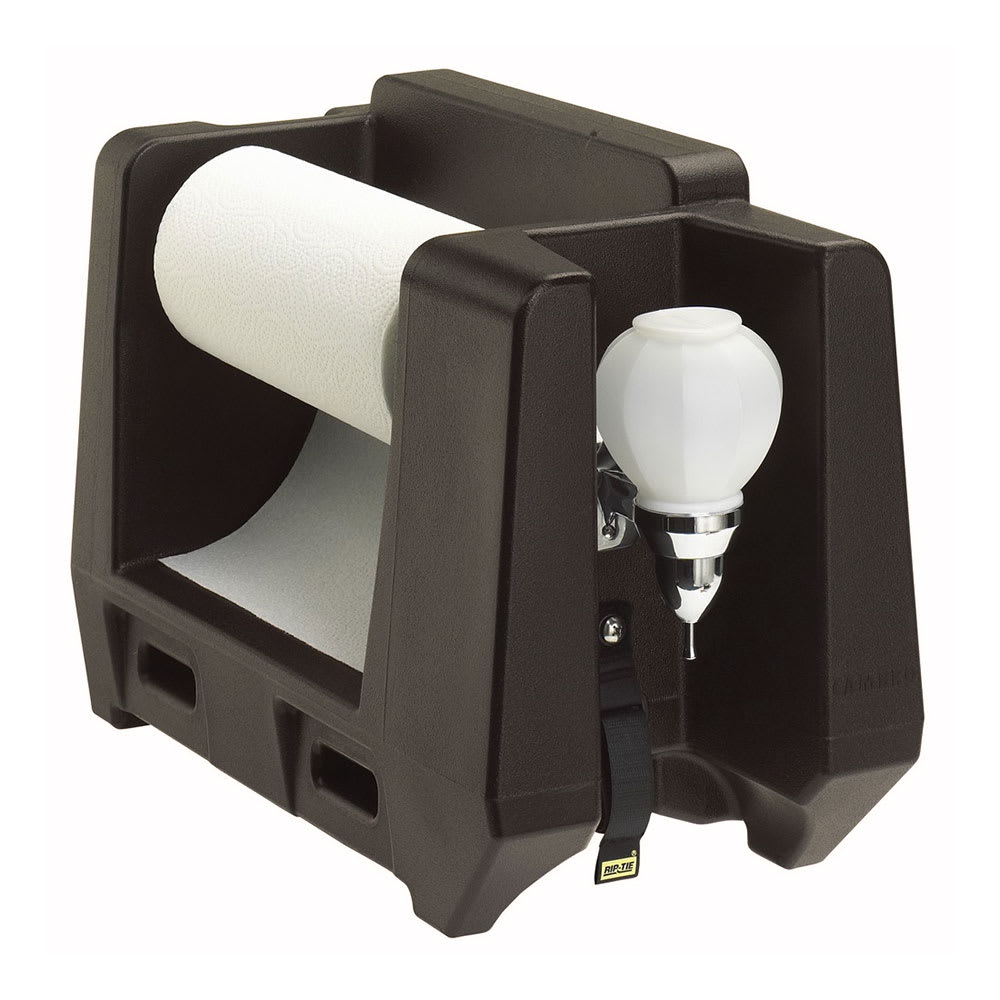 144-HWAPR131 Handwashing Station w/ Roll Paper Towel & Soap Dispensers - Plastic, Dark Brown