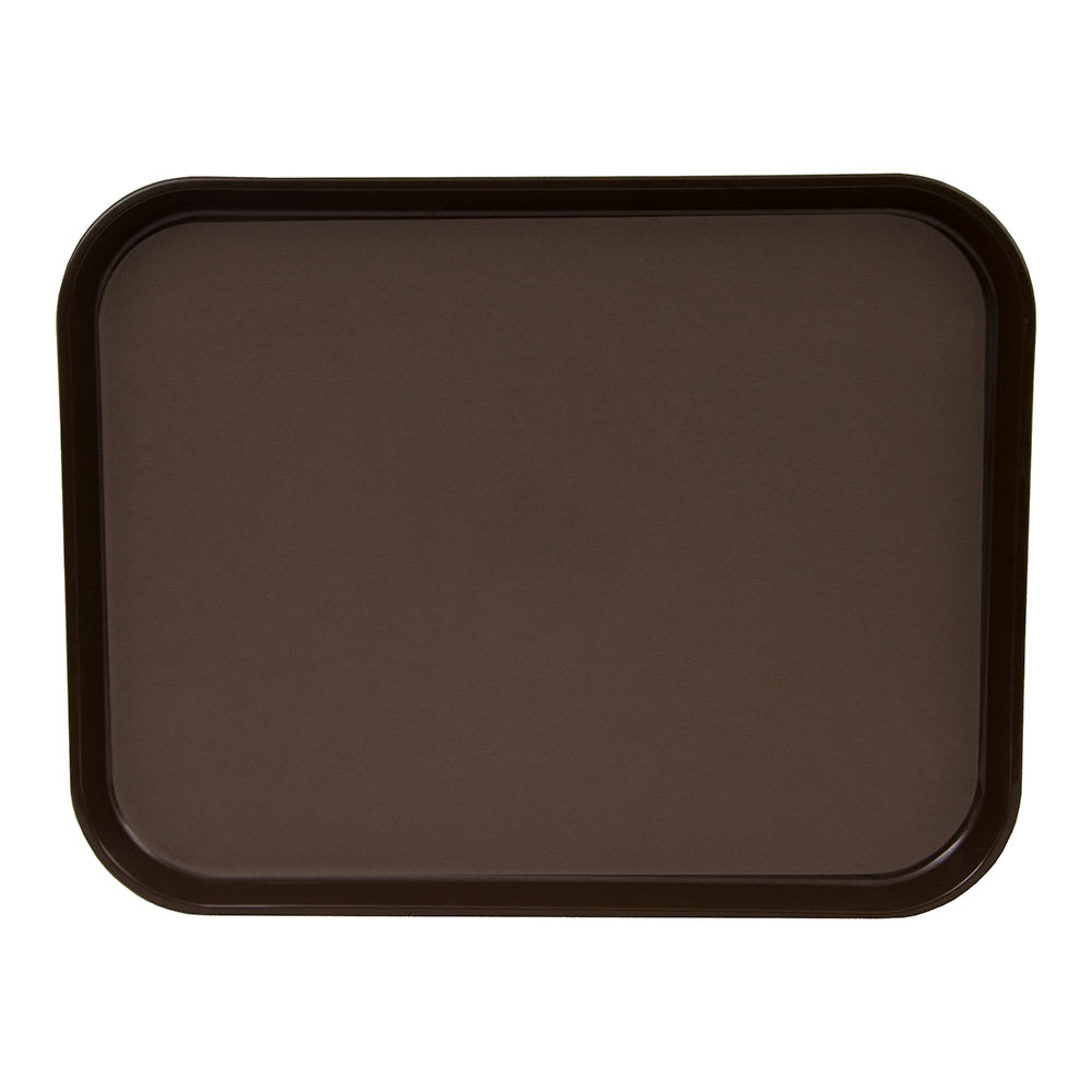 144-PT1418167 Rectangular Polytread Tray - 14x18" Brown