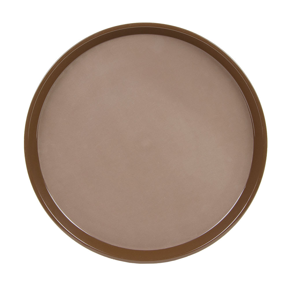144-PT1600167 16" Round Polytread Tray - Brown
