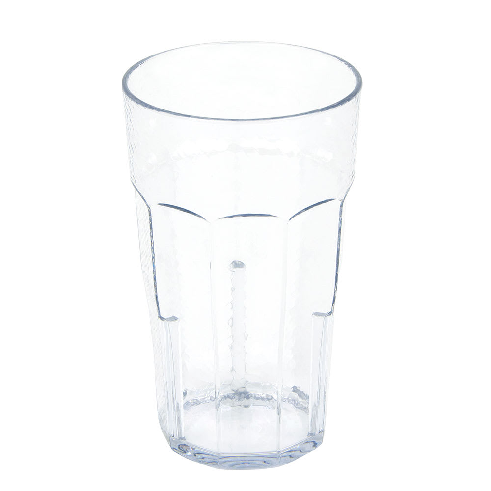 144-LT22152 22 oz Clear Hammered Plastic Tumbler