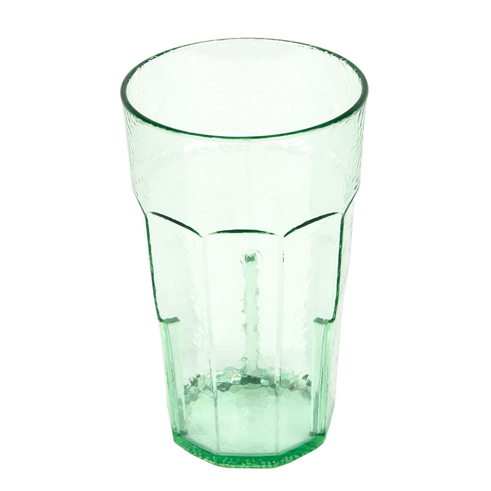 144-LT22427 22 oz Spanish Green Hammered Plastic Tumbler