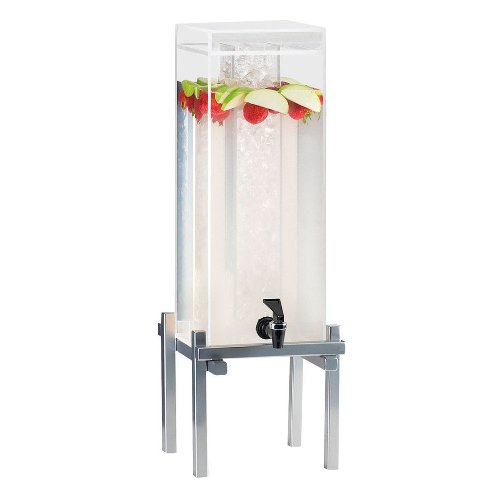 151-1132174 1 1/2 gal Beverage Dispenser w/ Ice Tube - Plastic Container, Silver Base