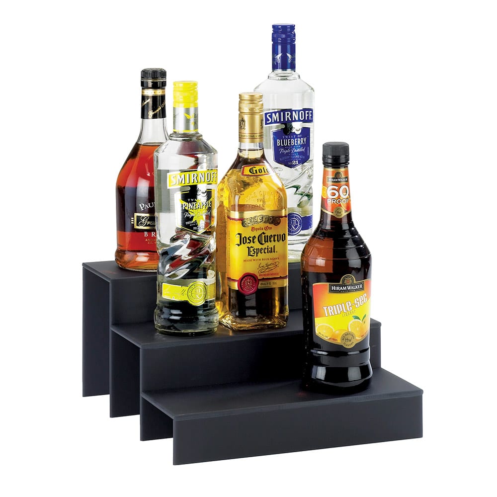 Cal-Mil 1491-69 3 Step Bottle Display, 12 x 13 x 6 3/4" High, Graphic Acrylic