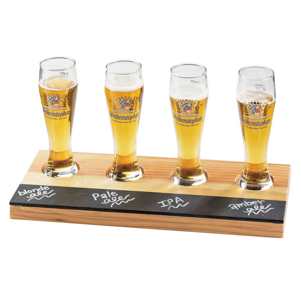 151-2063 Rectangular Write-On Tray Beer Flight - Natural Wood