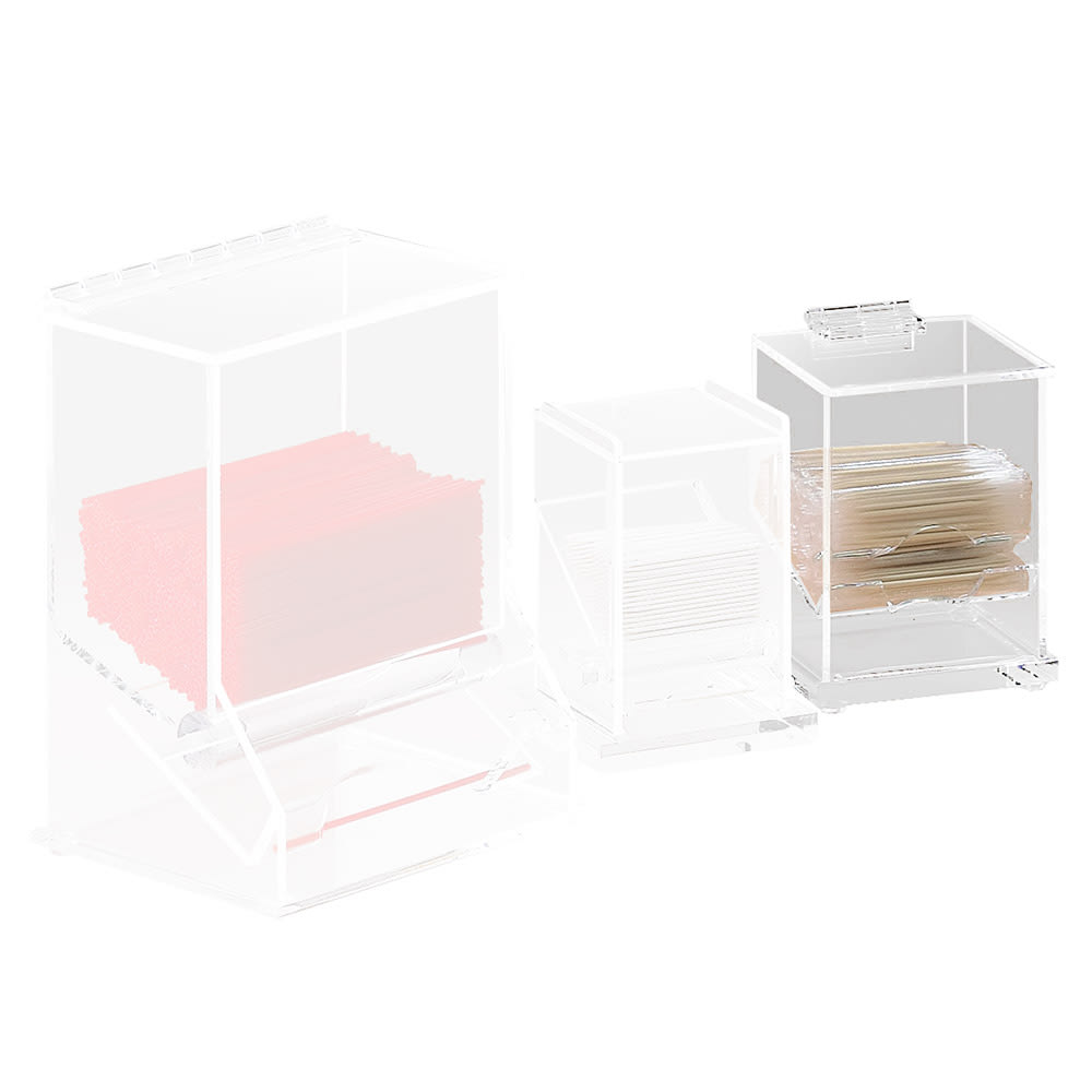 151-304 Clear Acrylic Wrapped Toothpick Dispenser, 4 1/2 x 3 1/2 x 5 1/4" H