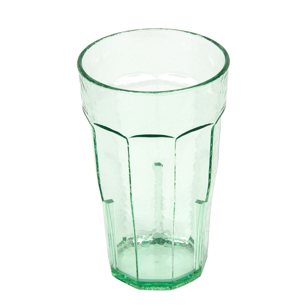 144-LT12427 12 oz Spanish Green Hammered Plastic Tumbler