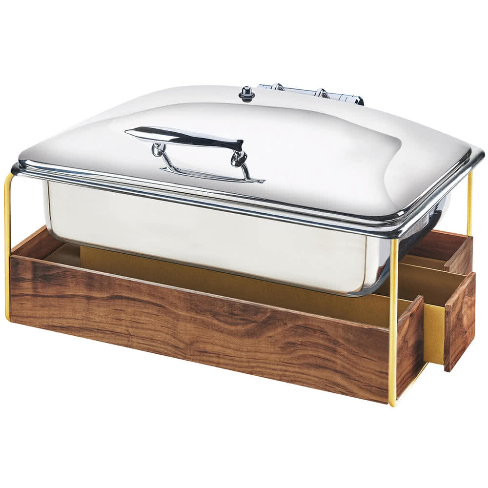 151-370546 Full Size Chafer w/ Hinged Lid & Chafing Fuel Heat