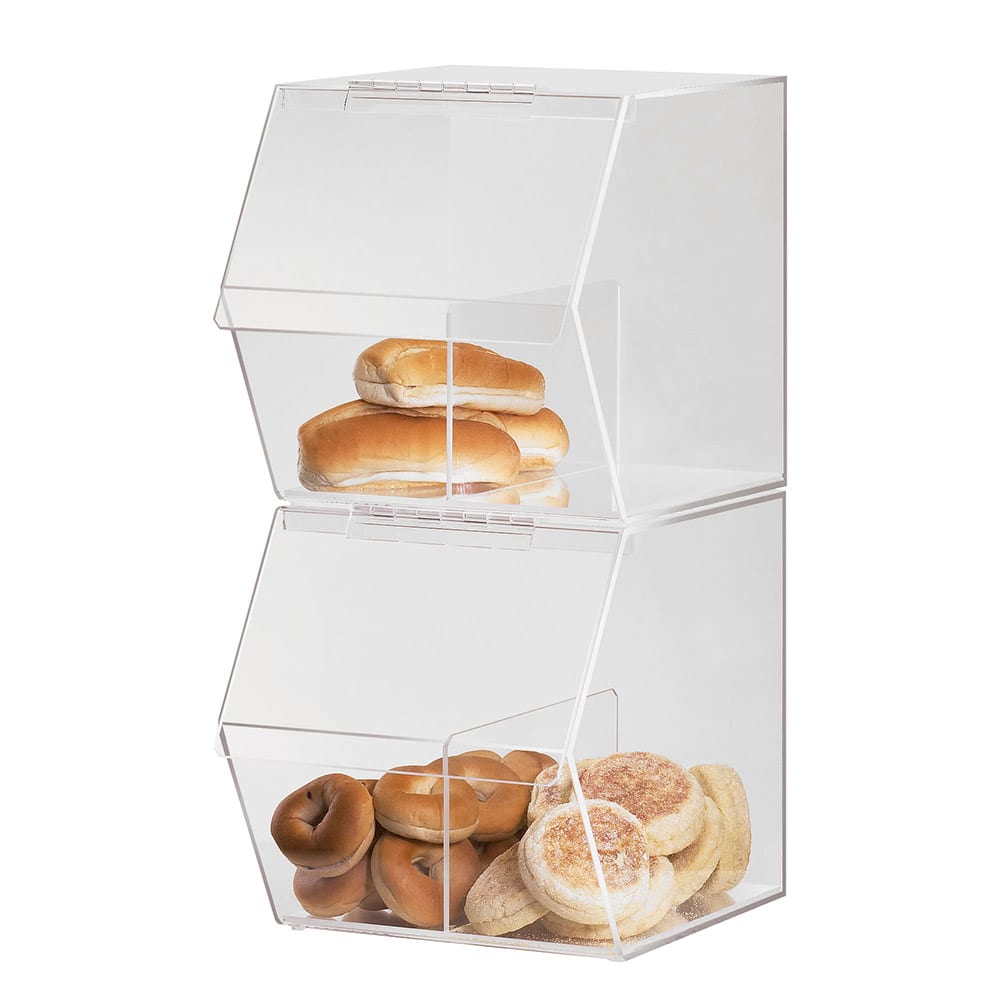 151-948 Countertop Acrylic Dry Food Bin, 11" x 14" x 12", Removable Divider