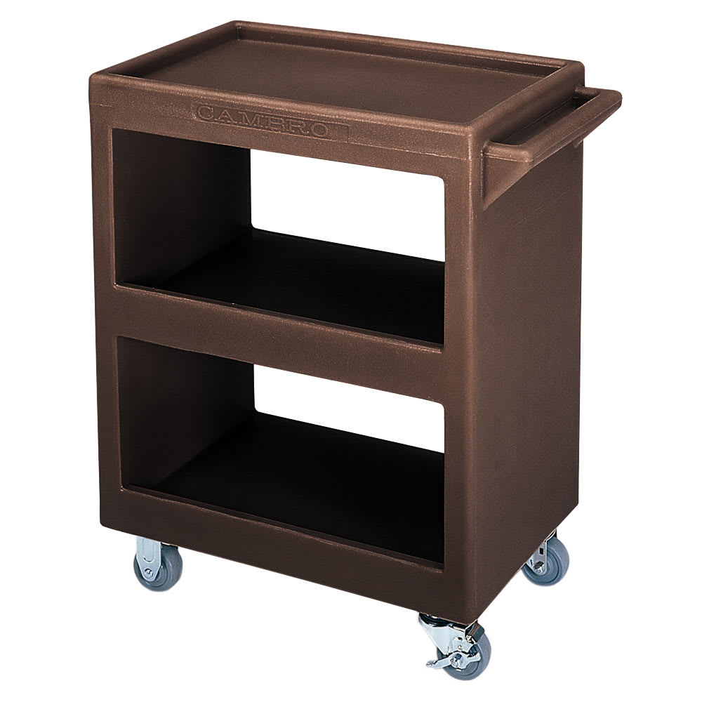 144-BC225131 3 Level Polymer Utility Cart w/ 350 lb Capacity, Raised Ledges