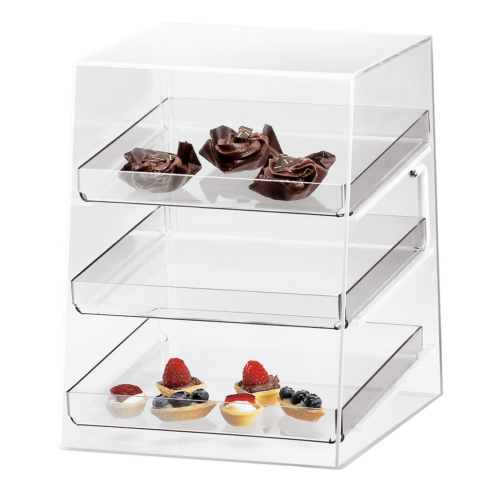 Cal-Mil P257 Countertop Display Case w/ Rear Door & 3 Removable Trays, Clear
