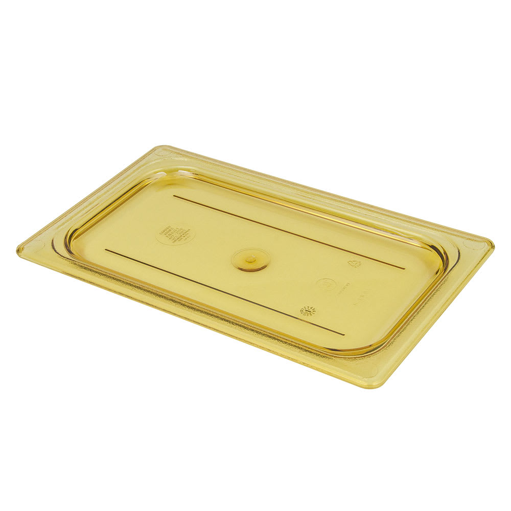 144-40HPC150 H-Pan Food Pan Cover - 1/4 Size, Non-Stick, Flat, Amber