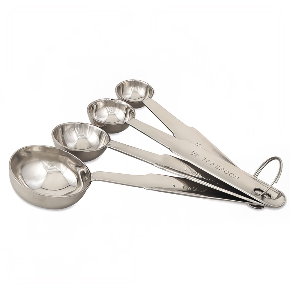 Winco MSPD-4X Deluxe Measuring Spoons 4-piece Set Includes: 1/4 Teaspoon 1/2