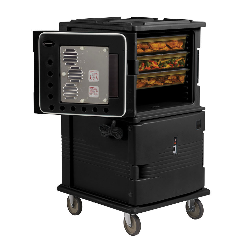 144-UPCHT1600HD110 Ultra Camcart® Insulated Food Carrier w/ (24) Pan Capacity, Black, HD Casters,...