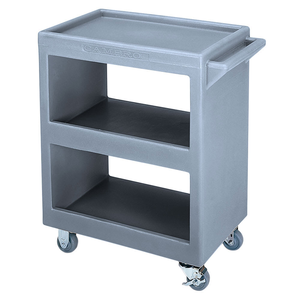 144-BC2254S191 3 Level Polymer Utility Cart w/ 350 lb Capacity, Raised Ledges
