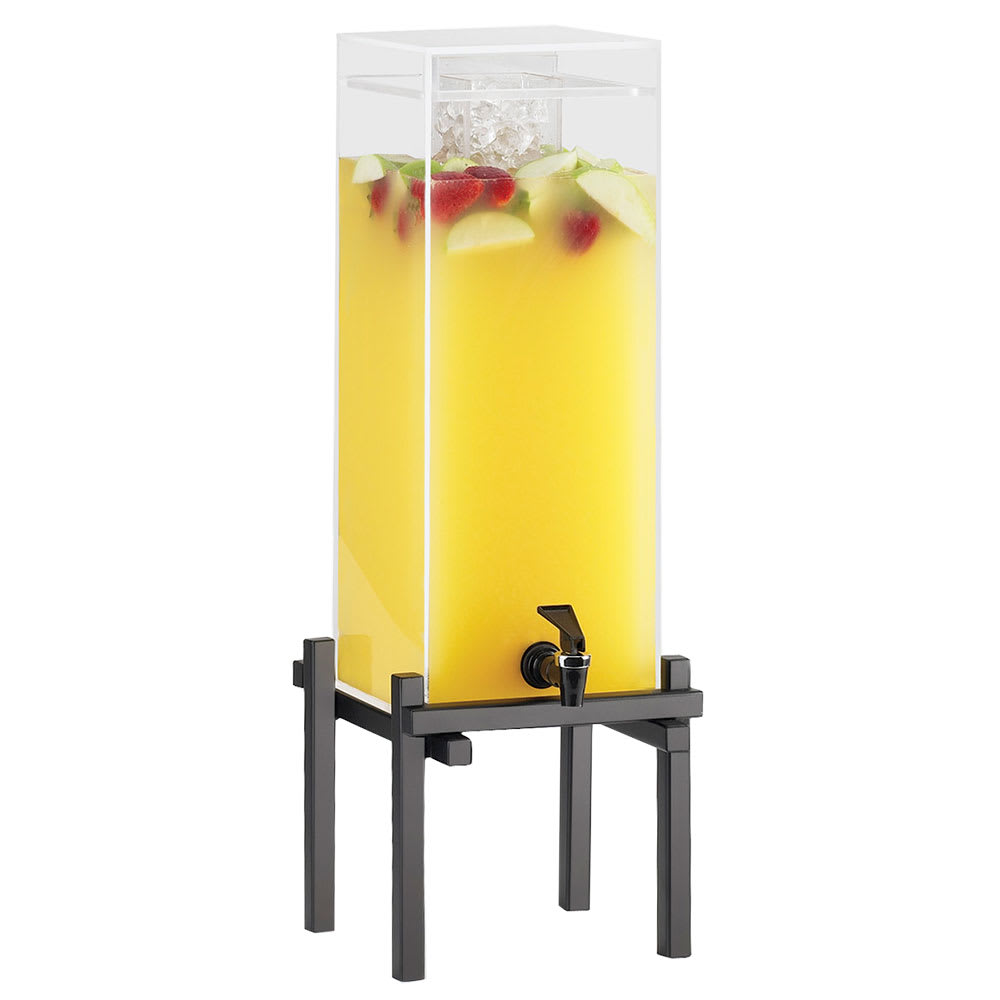 151-1132113 1 1/2 gal Beverage Dispenser w/ Ice Tube - Plastic Container, Black Base