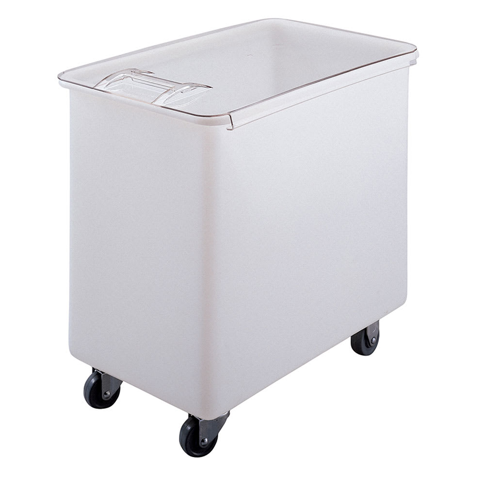 20 Gallon / 320 Cup Black Mobile Ingredient Storage Bin with Lid