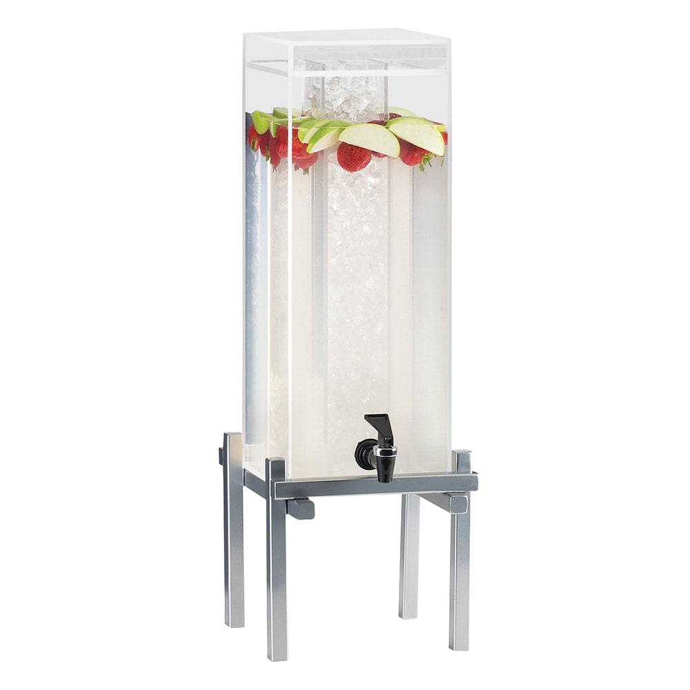 151-1132374 3 gal Beverage Dispenser w/ Ice Tube - Plastic Container, Silver Base