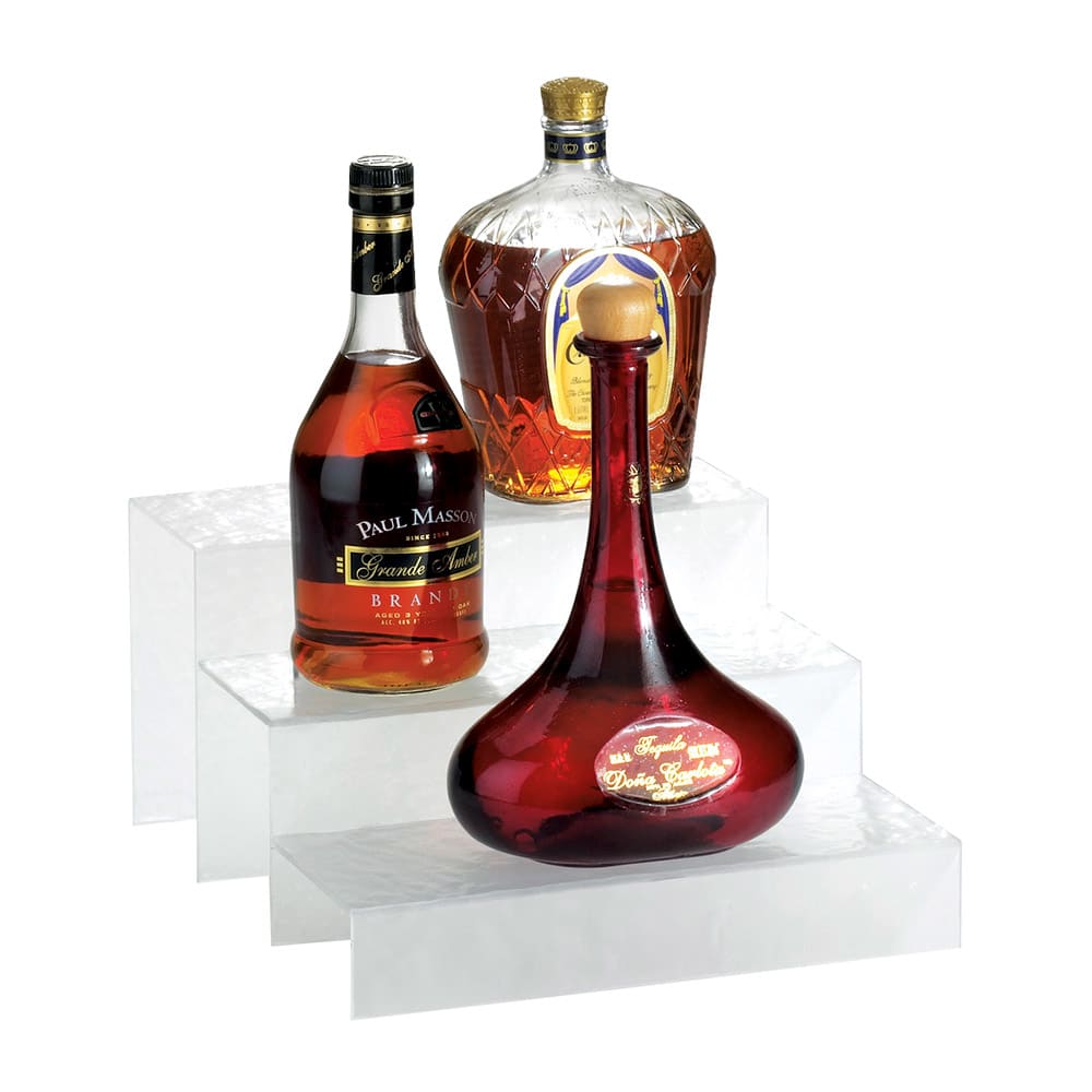 151-149167 3 Step Bottle Display, 12 x 13 x 6 3/4" High, Crystal Ice Acrylic