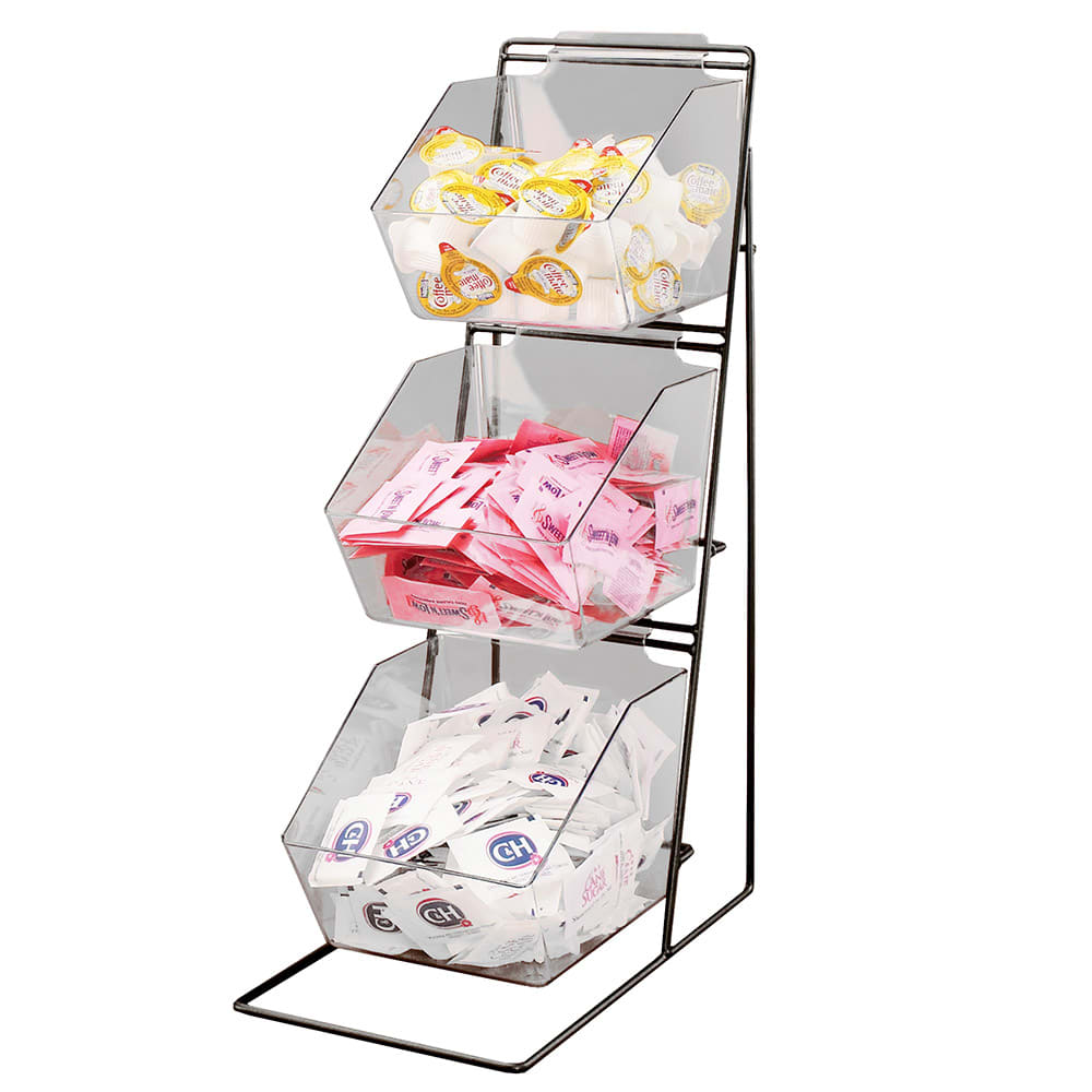151-1709 Condiment Organizer w/ 3 Bins - Black