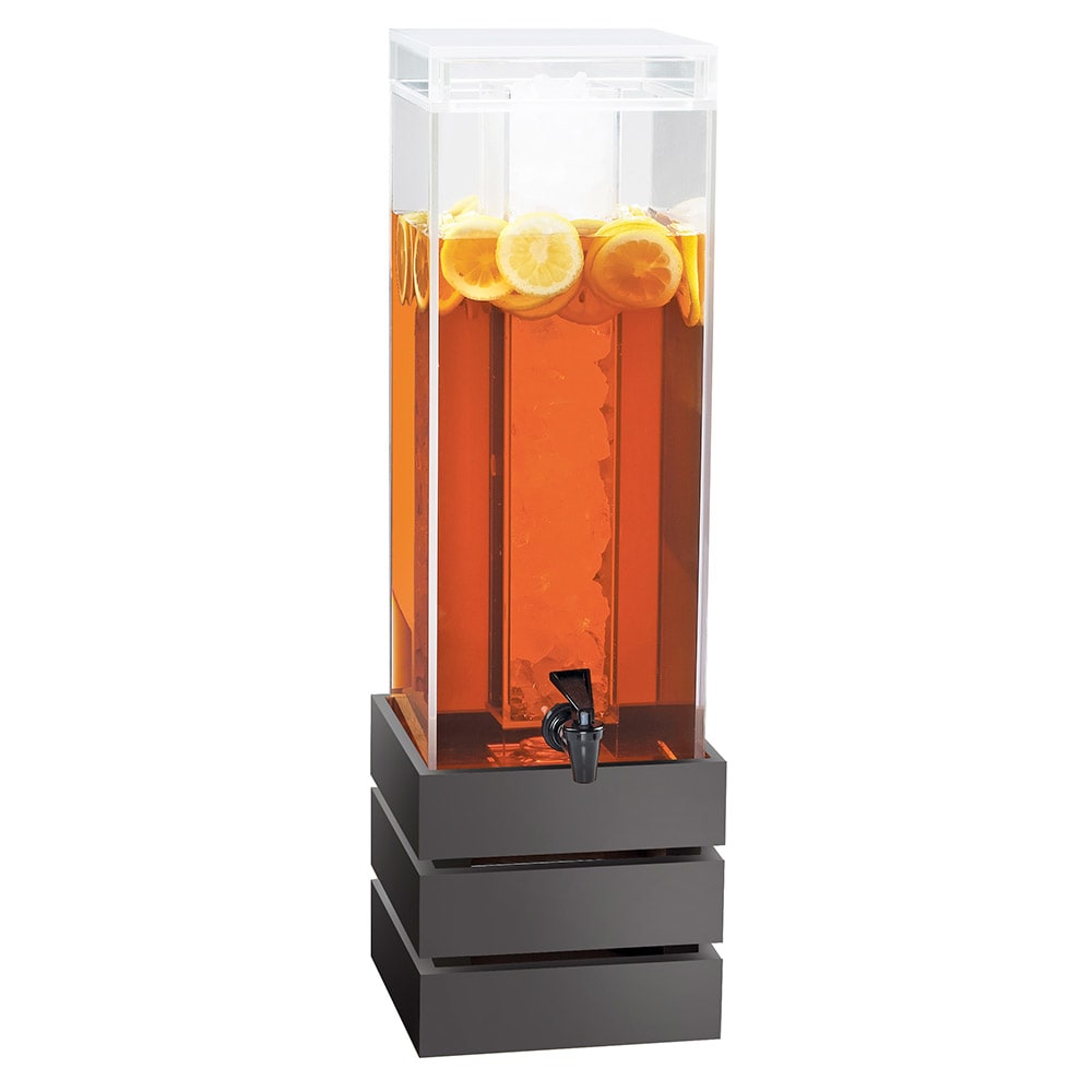 151-3301396 3 gal Beverage Dispenser w/ Ice Tube - Plastic Container, Midnight Base