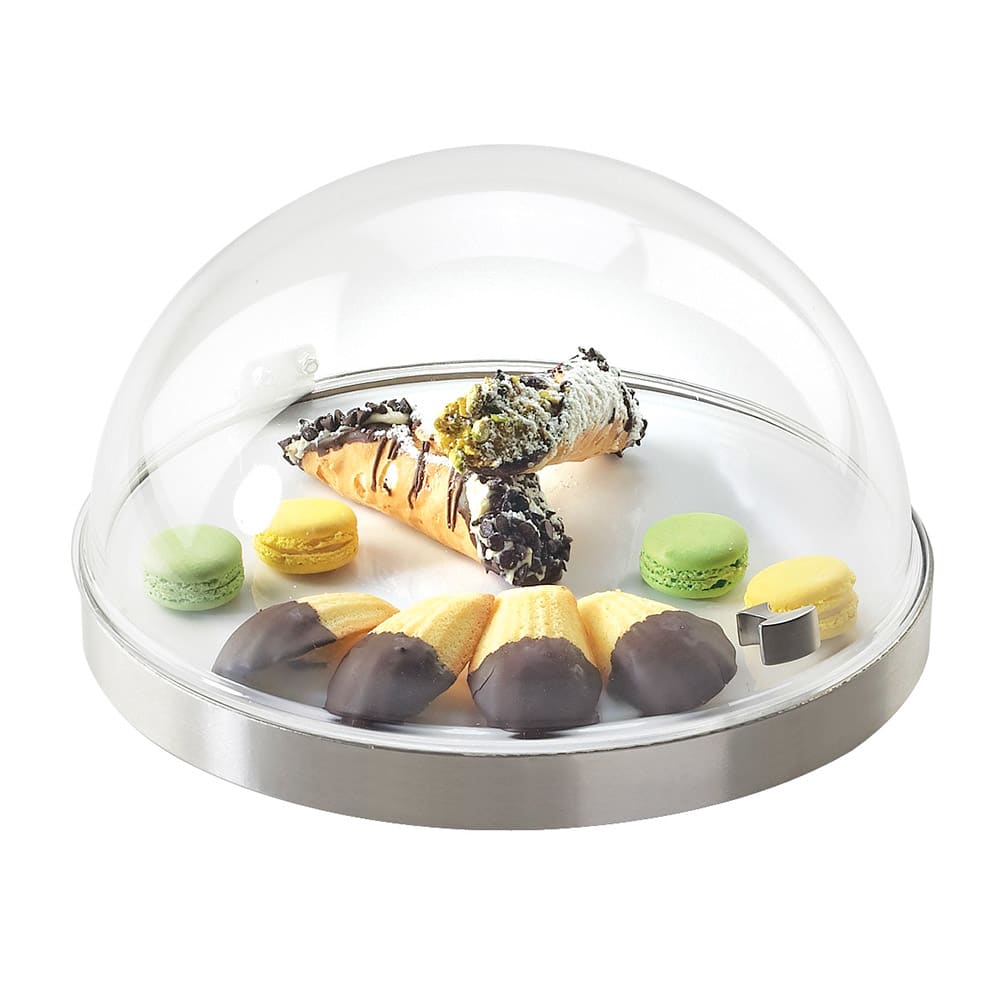 Cal-Mil 3328-12-55 12" Round Chill Sampler Display - Acrylic Dome, Stainless Steel