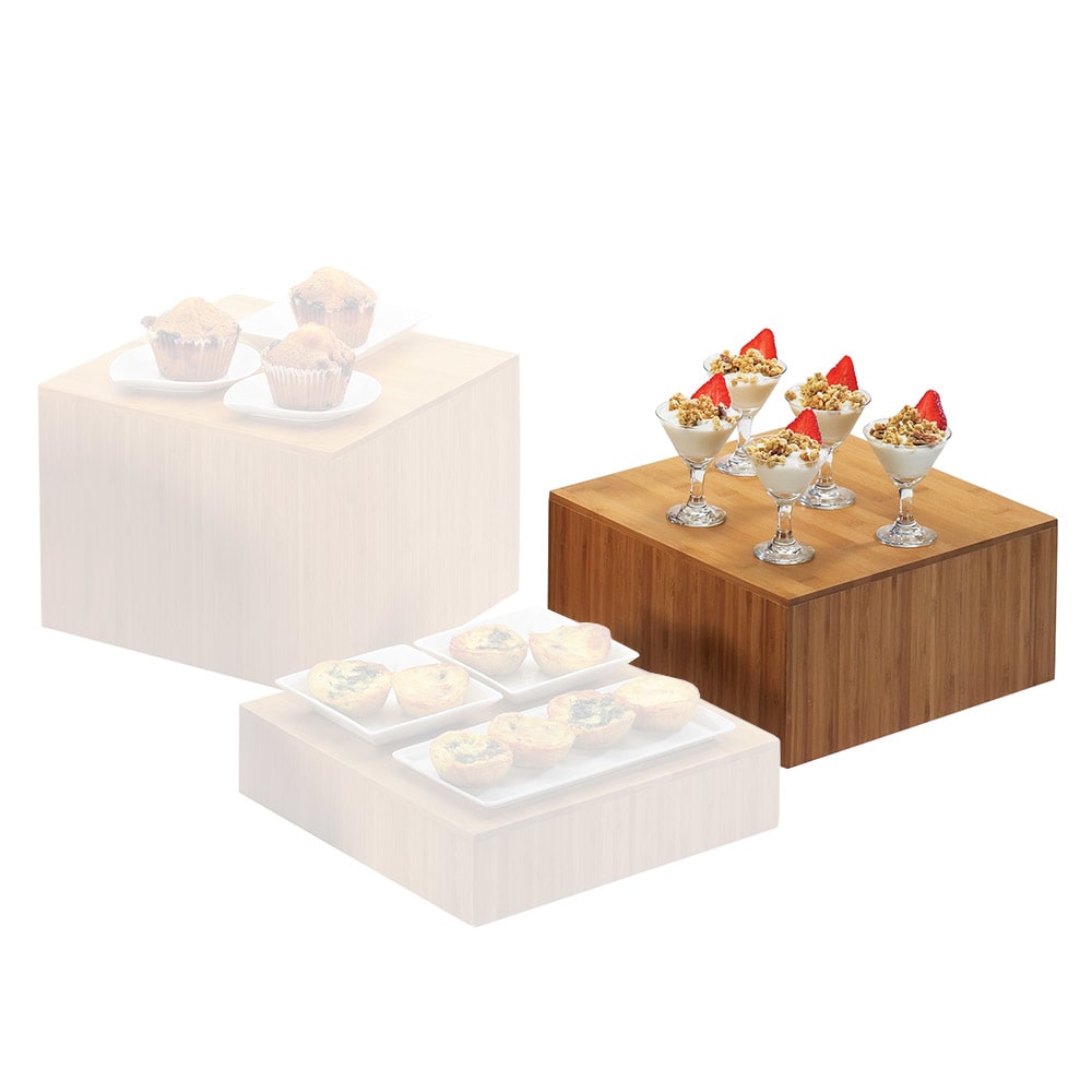 151-432660 12" Square Bamboo Cube Riser, 6" High