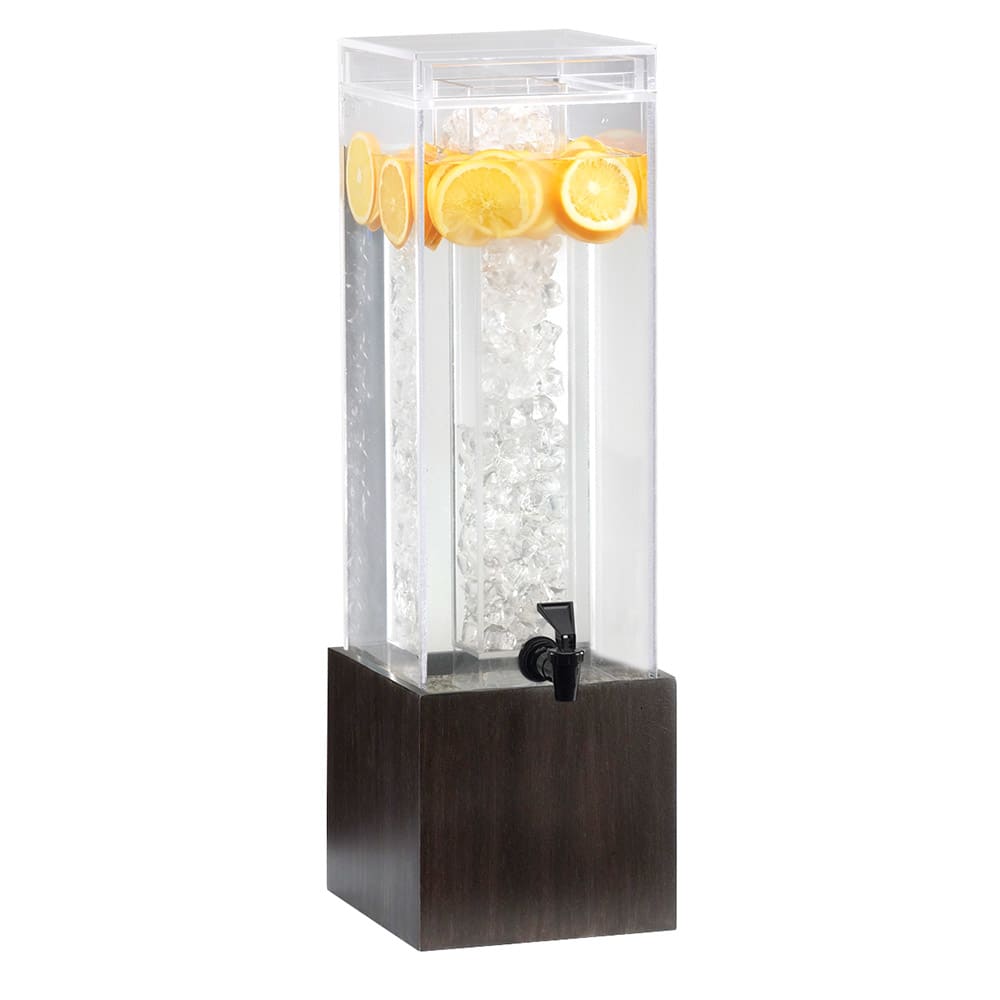 151-1527396 3 gal Beverage Dispenser w/ Ice Tube - Plastic Container, Midnight Base