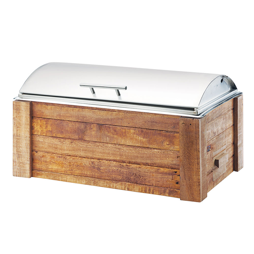 151-342999 Full Size Chafer w/ Roll-Top Lid & Chafing Fuel Heat
