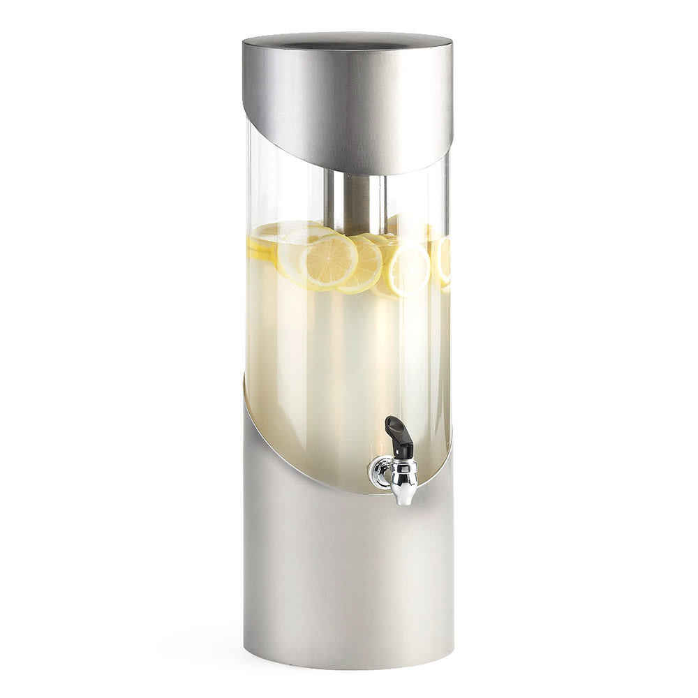 151-1990355 3 gal Beverage Dispenser w/ Ice Tube - Plastic Container, Stainless Base