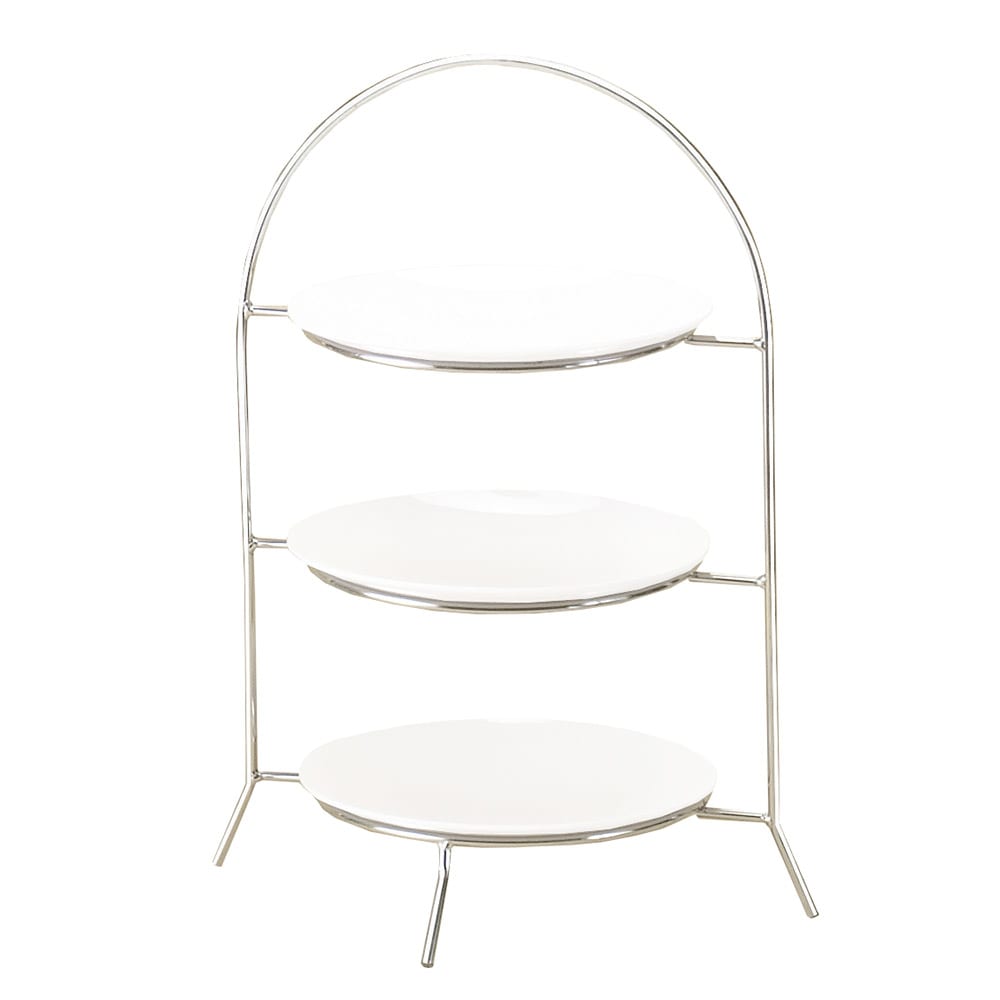151-9771049 3 Tier Display Or Server w/ Arched Chrome Frame, 20" High