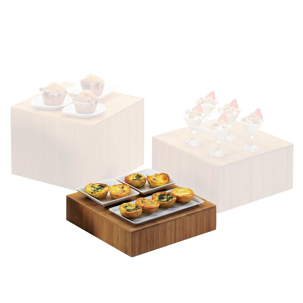 151-432360 12" Square Bamboo Cube Riser, 3" High