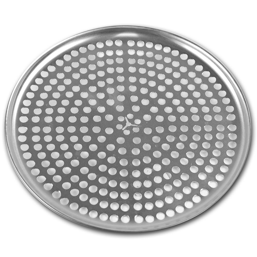158-575350 Perforated Pizza Plate, 10" Diameter, 1 mm Gauge Aluminum