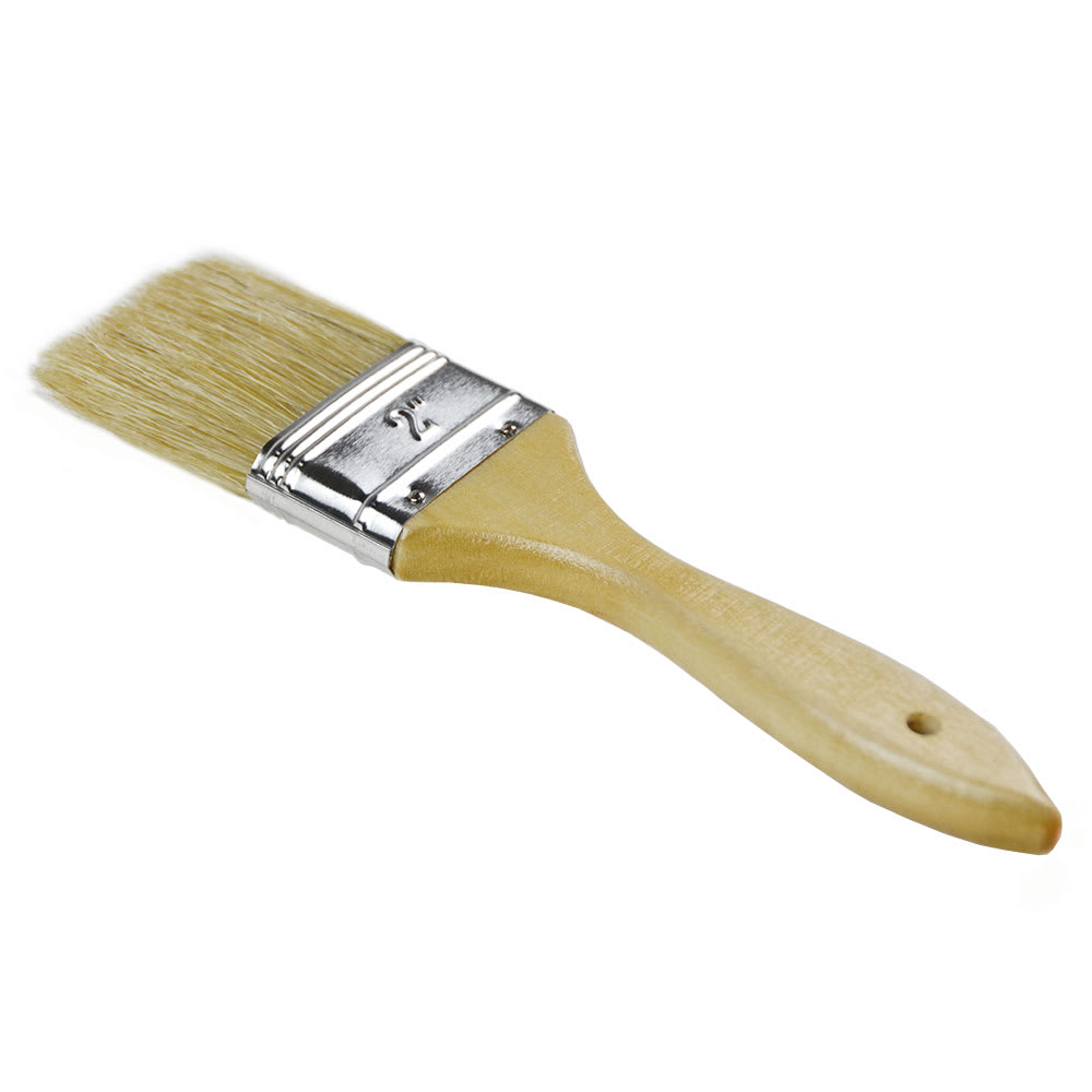 158-HL9117W Pastry Brush, 2"W, Flat, Stainless Metal Band, Sterilized Bristles
