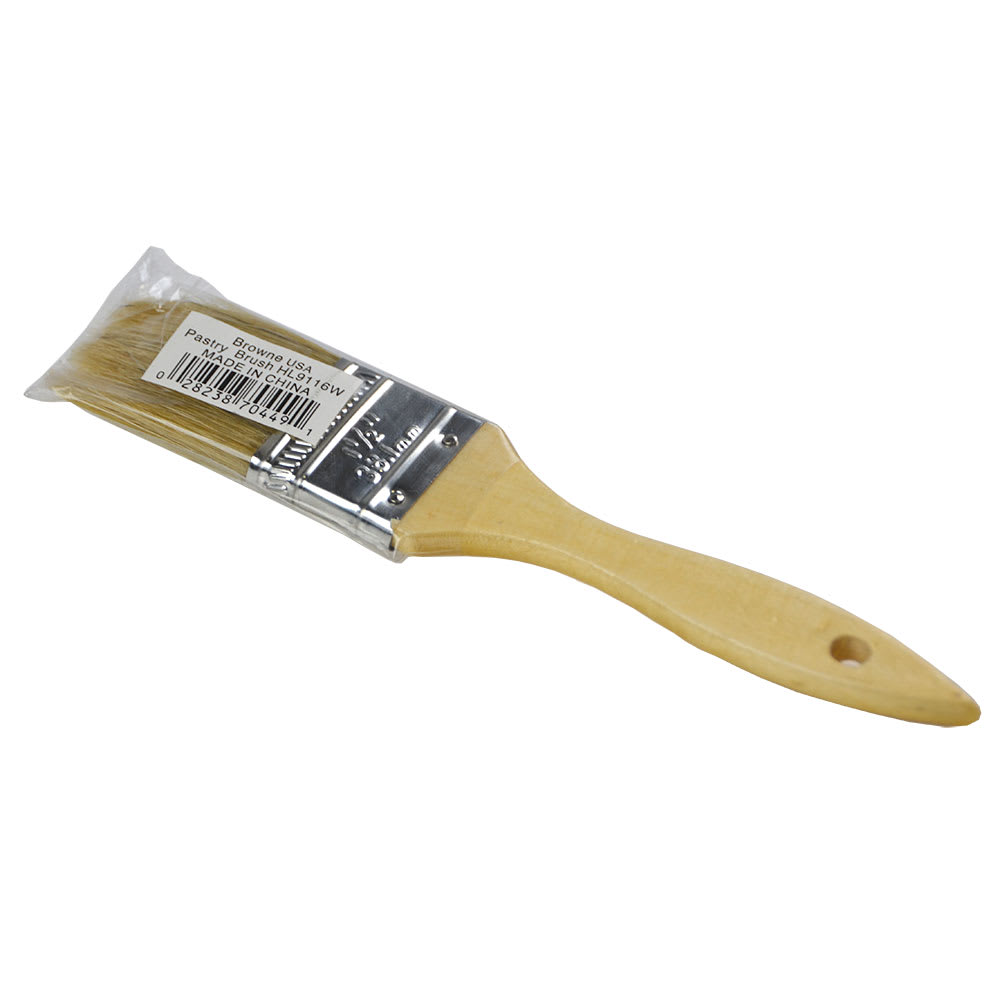158-HL9116W 1 1/2" Flat Pastry Brush, Sterilized Bristles