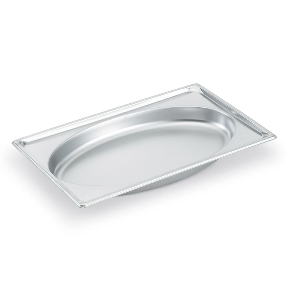 175-3101020 Super Pan® Shapes Full Size Steam Pan - Oval, Stainless Steel