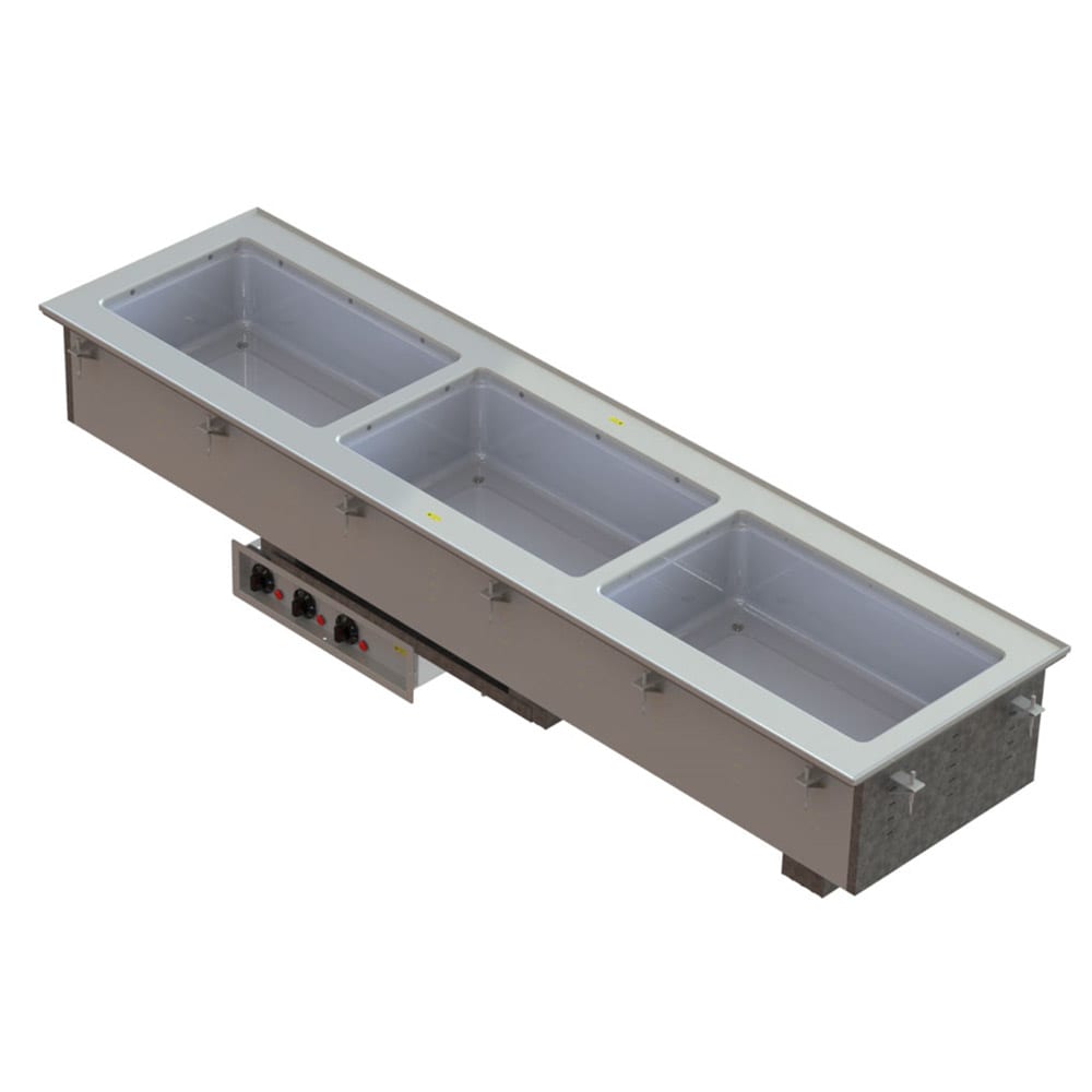 175-3664930 Drop-In Hot Food Well w/ (3) Full Size Pan Capacity, 208 240v/1ph