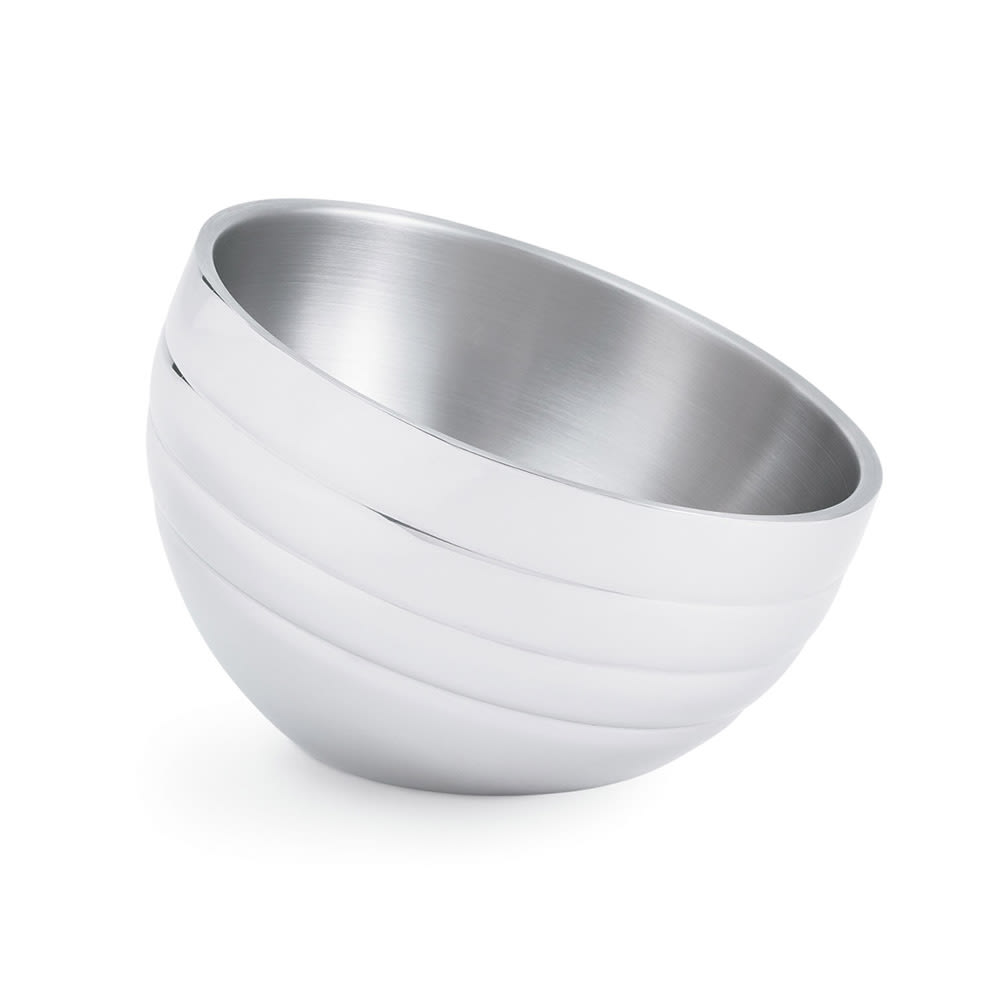 175-46586 3 7/10 qt Angled Beehive Insulated Display Bowl - 18 ga Stainless