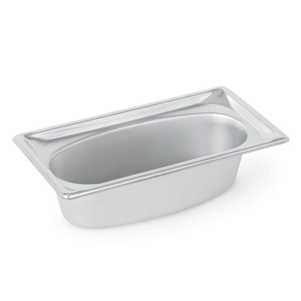 175-3103040 Super Pan® Shapes Third Size Steam Pan - Oval, Stainless Steel