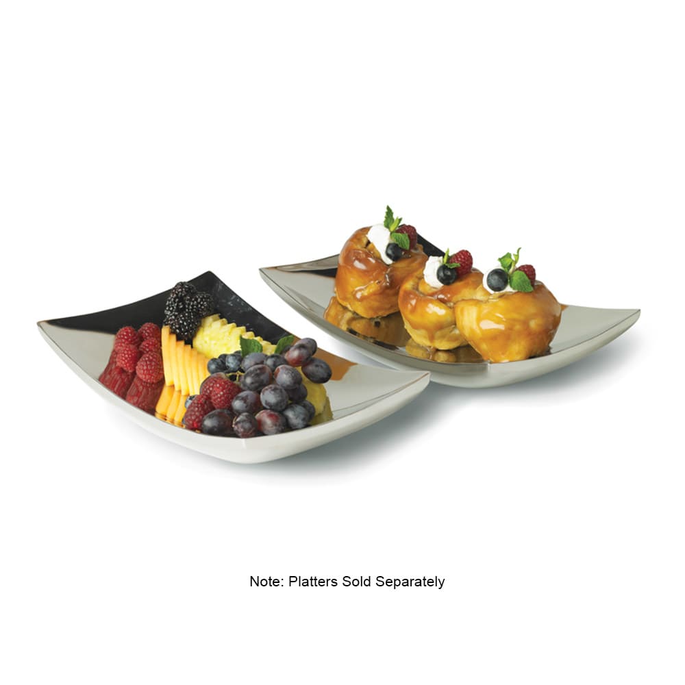 175-46223 Rectangular Curved Double-Wall Platter - 15" x 8 1/4" Stainless