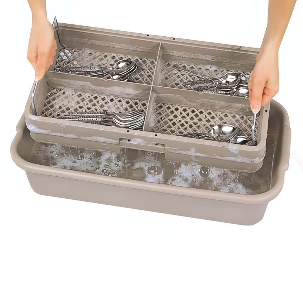 Vollrath TR23 Full-Size Dishwasher Sheet Pan Rack - Holds 3 Pans, Open End, Beige Peg Dish Rack